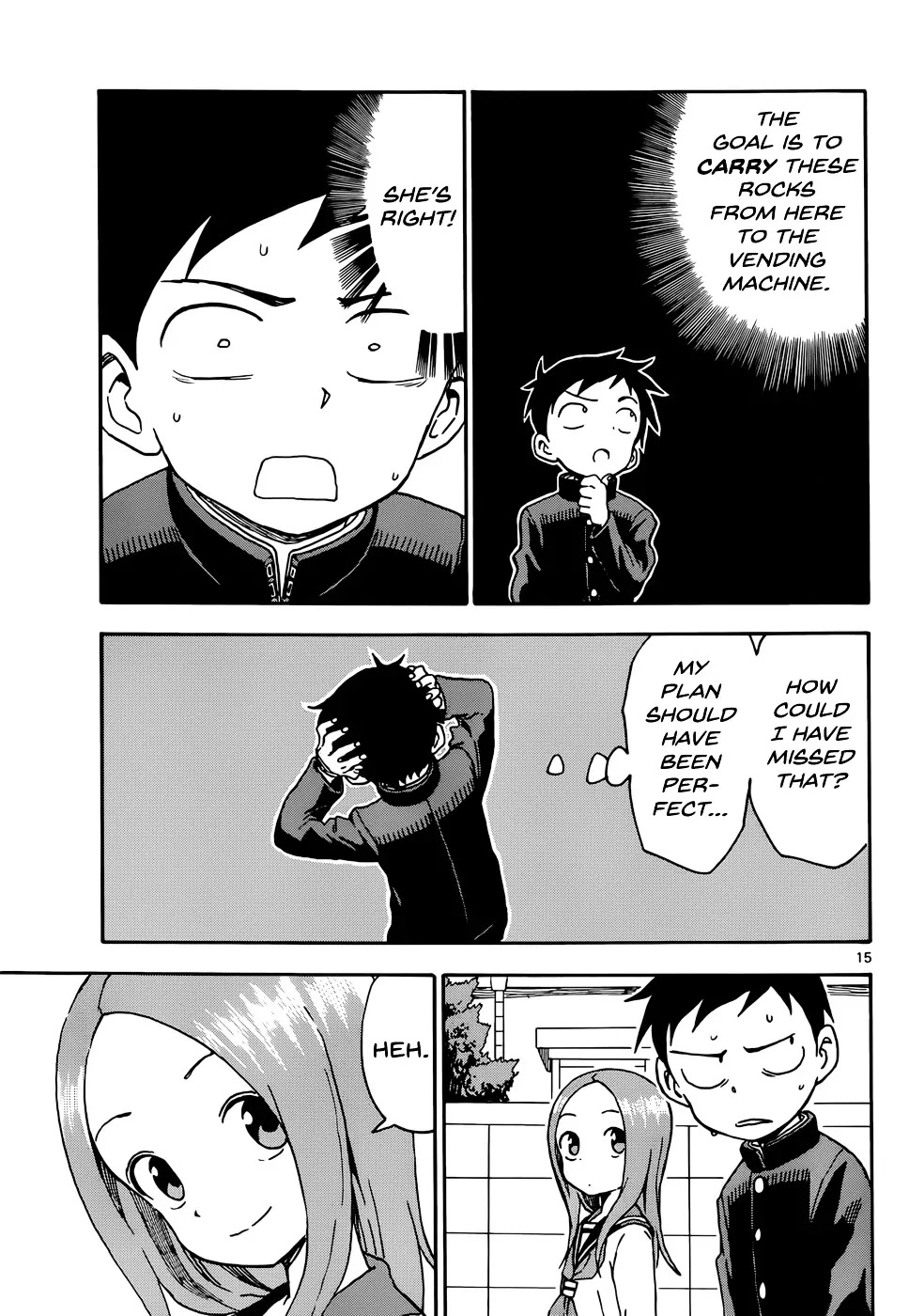 Karakai Jouzu no Takagi-san Chapter 49 page 15 - Chapter 49: Rock Kicking
