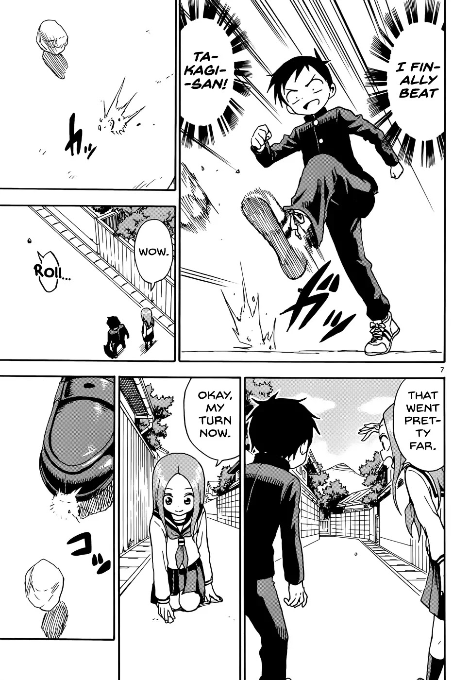 Karakai Jouzu no Takagi-san Chapter 49 page 7 - Chapter 49: Rock Kicking