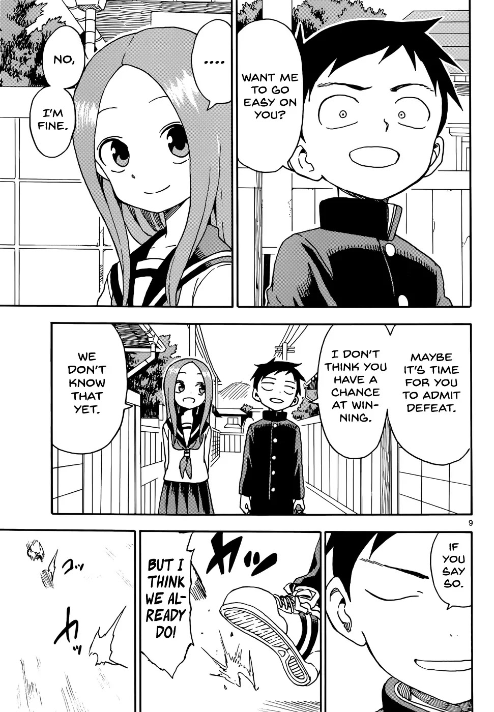 Karakai Jouzu no Takagi-san Chapter 49 page 9 - Chapter 49: Rock Kicking