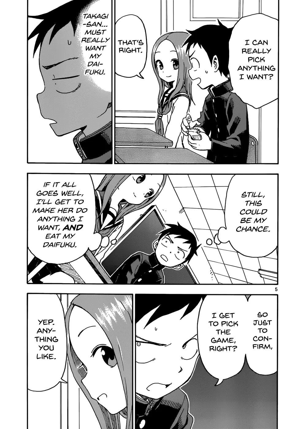 Karakai Jouzu no Takagi-san Chapter 54 page 5 - Chapter 54: Daifuku