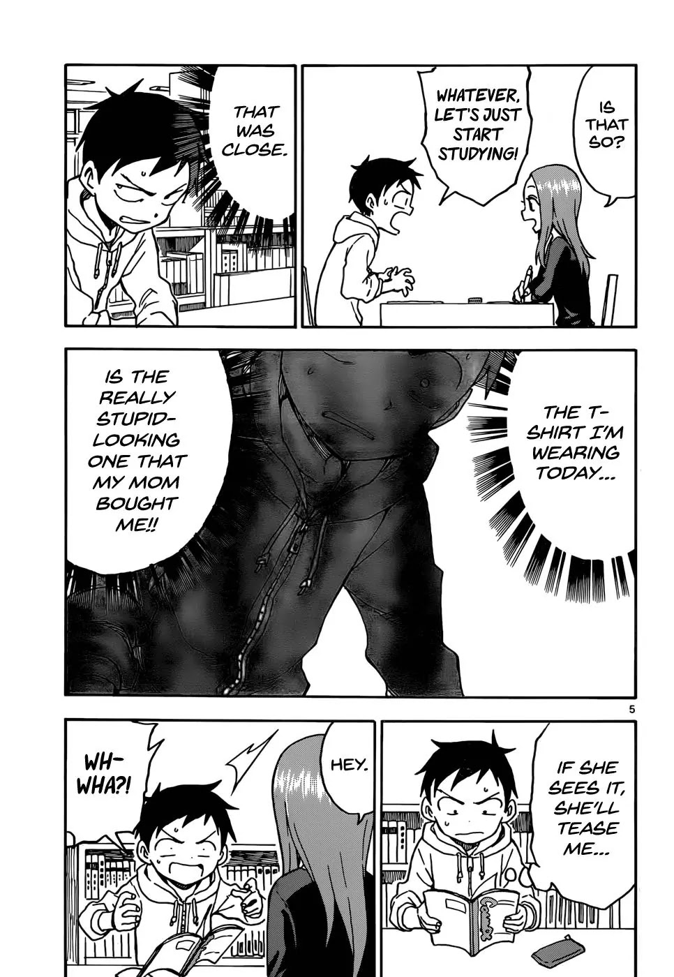 Karakai Jouzu no Takagi-san Chapter 55 page 5 - Chapter 55: T-Shirt