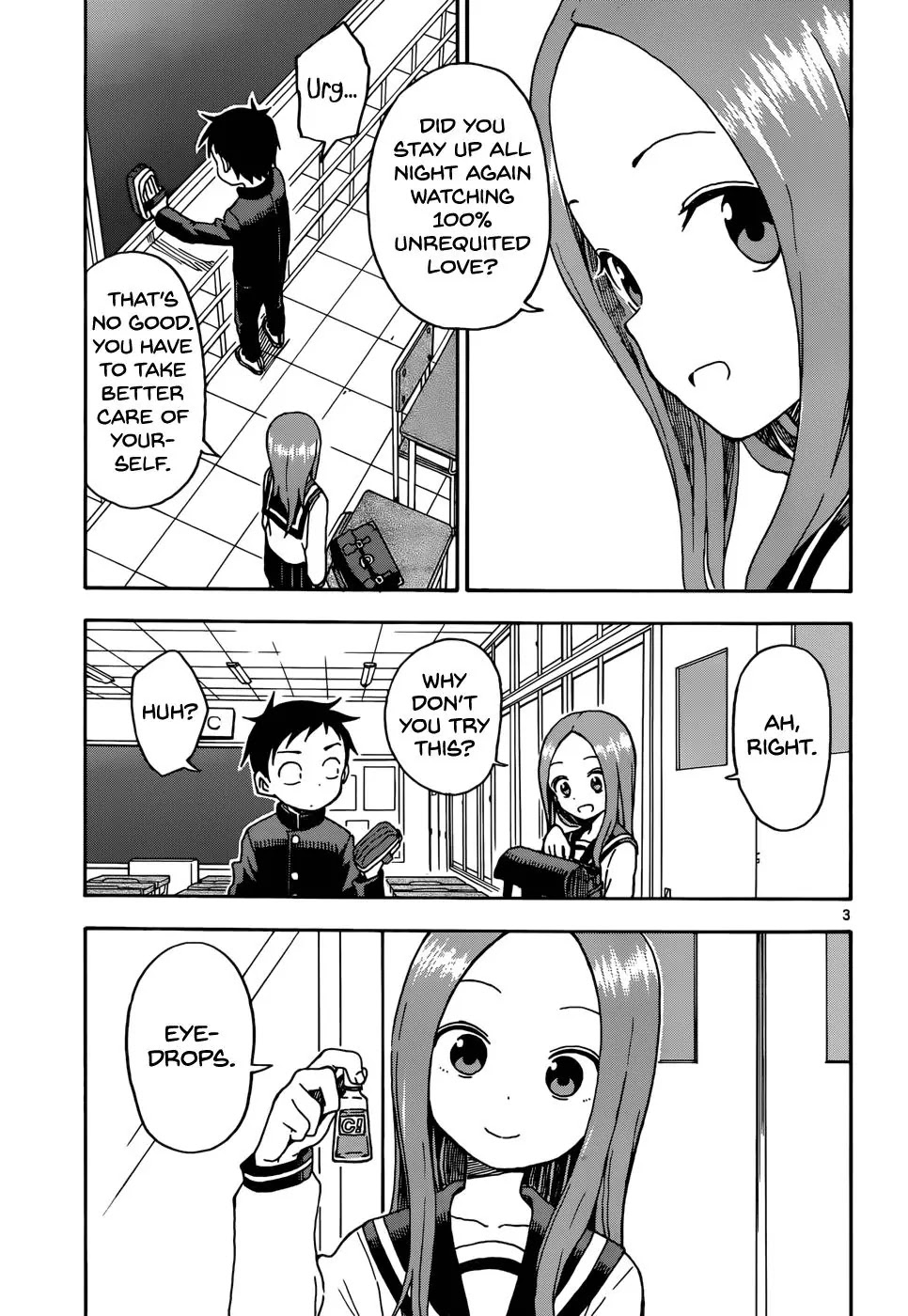 Karakai Jouzu no Takagi-san Chapter 56 page 3 - Chapter 56: Eyedrops