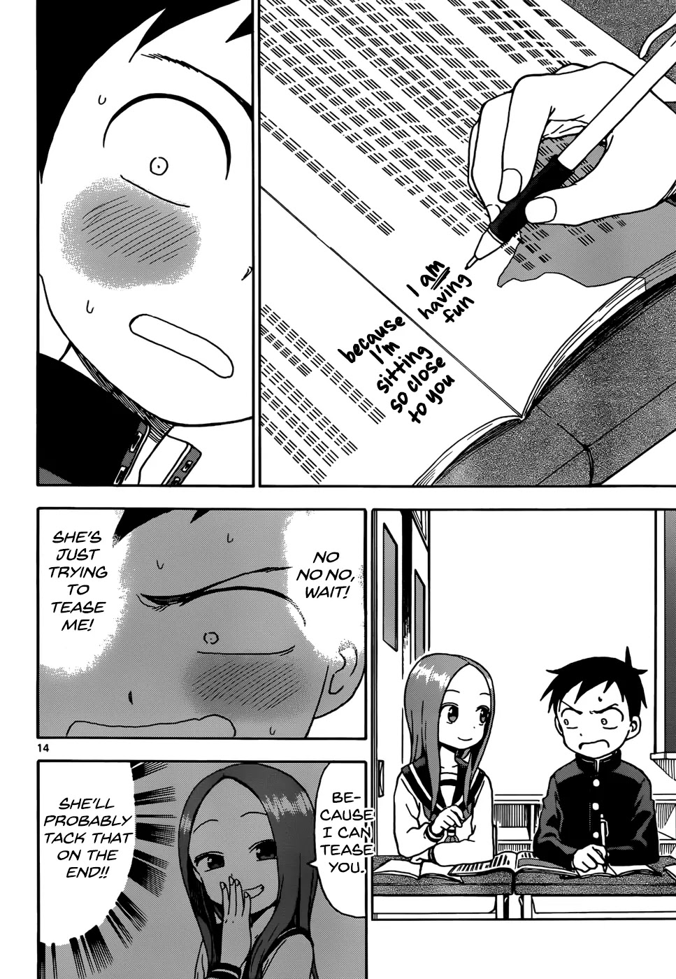 Karakai Jouzu no Takagi-san Chapter 61 page 14 - Chapter 61: Textbook