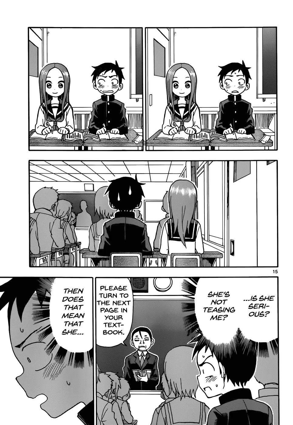 Karakai Jouzu no Takagi-san Chapter 61 page 15 - Chapter 61: Textbook