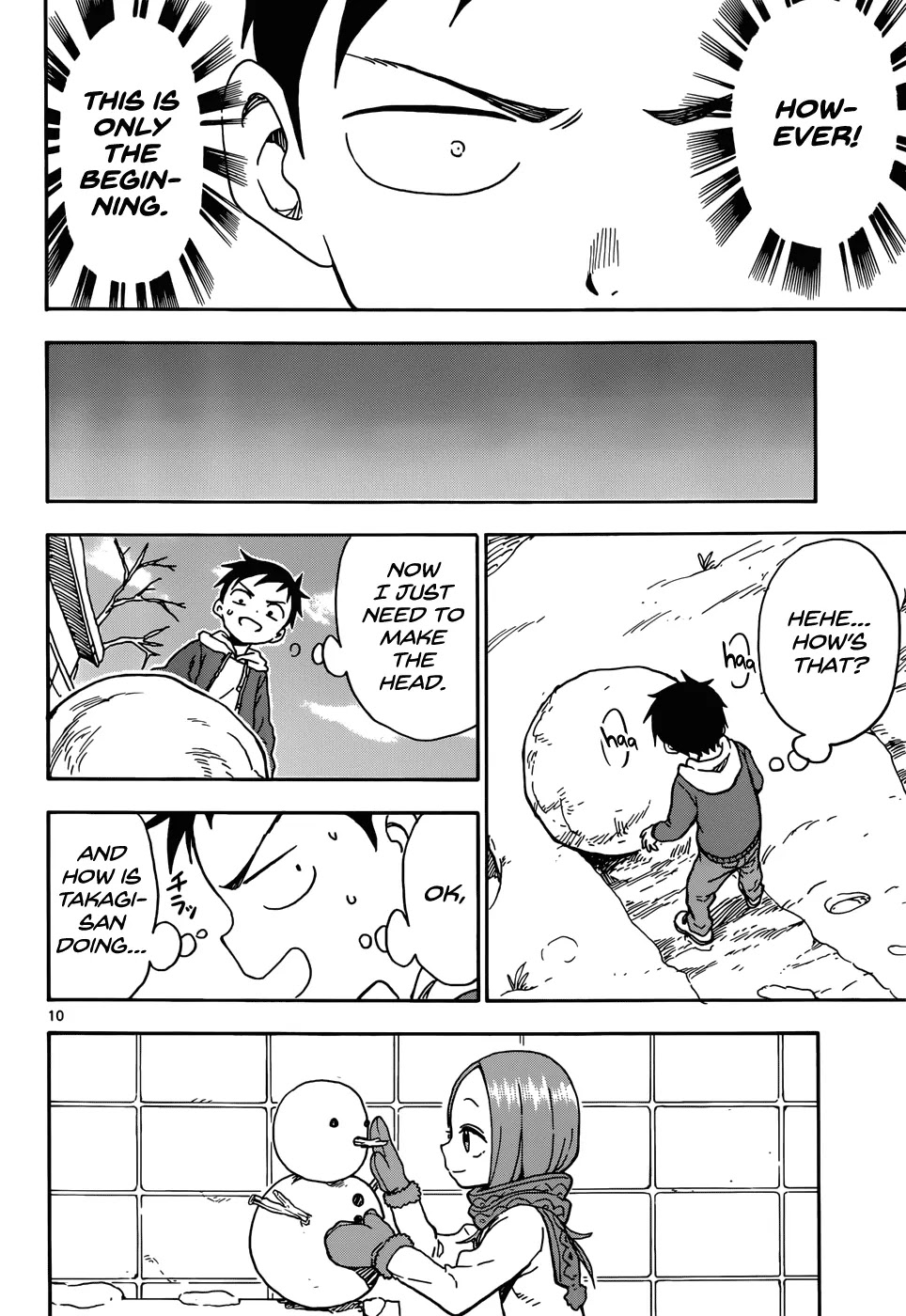 Karakai Jouzu no Takagi-san Chapter 62 page 10 - Chapter 62: Snowman