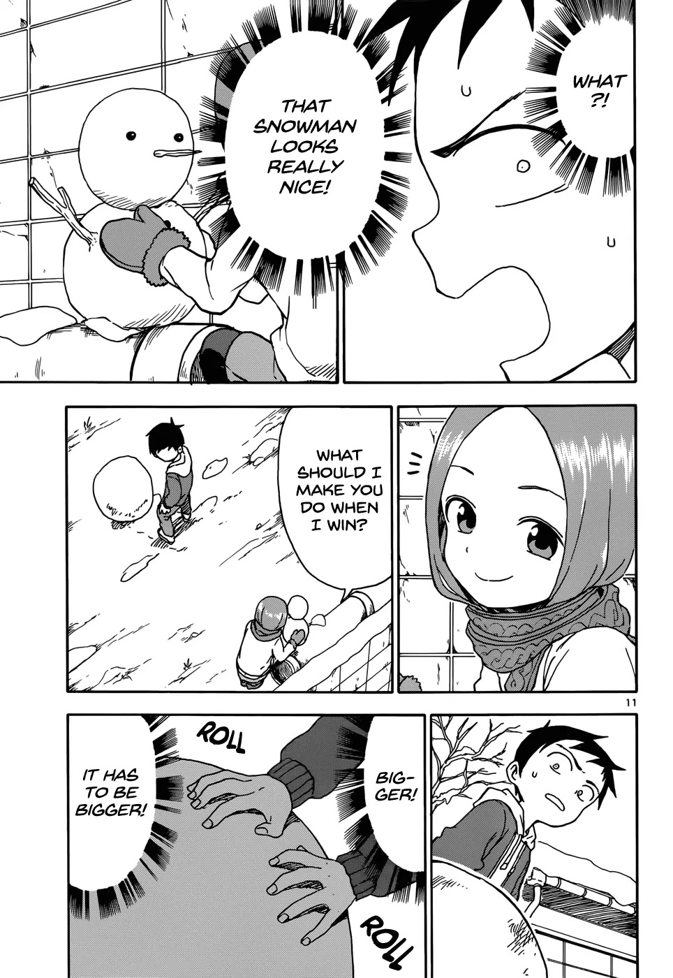 Karakai Jouzu no Takagi-san Chapter 62 page 11 - Chapter 62: Snowman