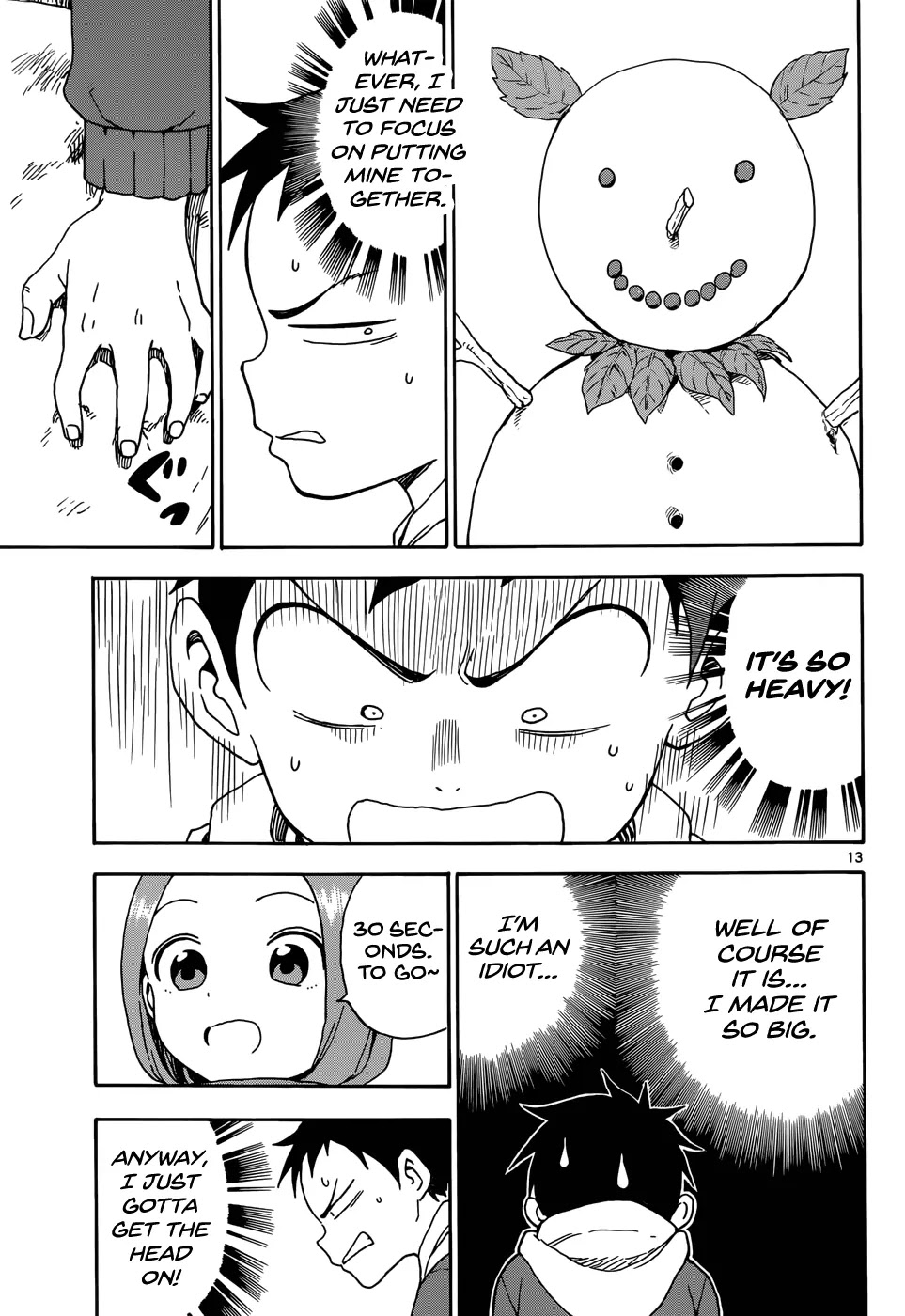 Karakai Jouzu no Takagi-san Chapter 62 page 13 - Chapter 62: Snowman