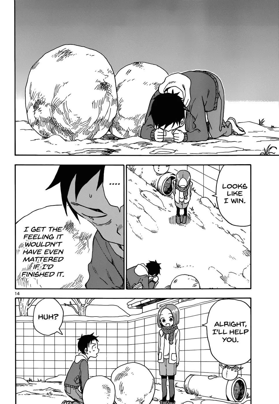Karakai Jouzu no Takagi-san Chapter 62 page 14 - Chapter 62: Snowman