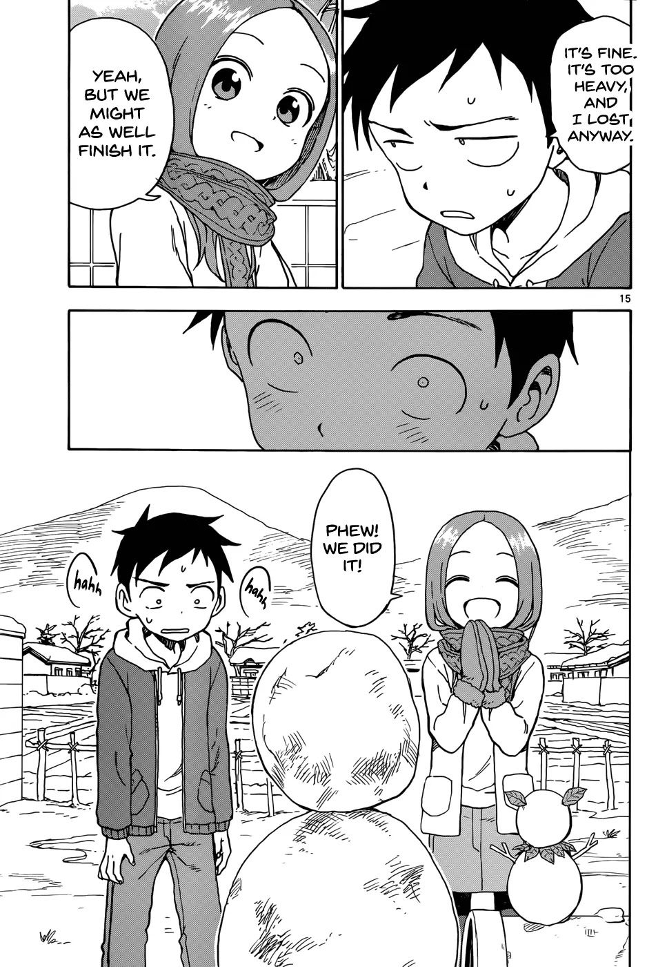Karakai Jouzu no Takagi-san Chapter 62 page 15 - Chapter 62: Snowman