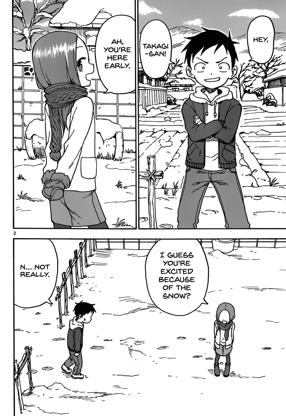 Karakai Jouzu no Takagi-san Chapter 62 page 2 - Chapter 62: Snowman