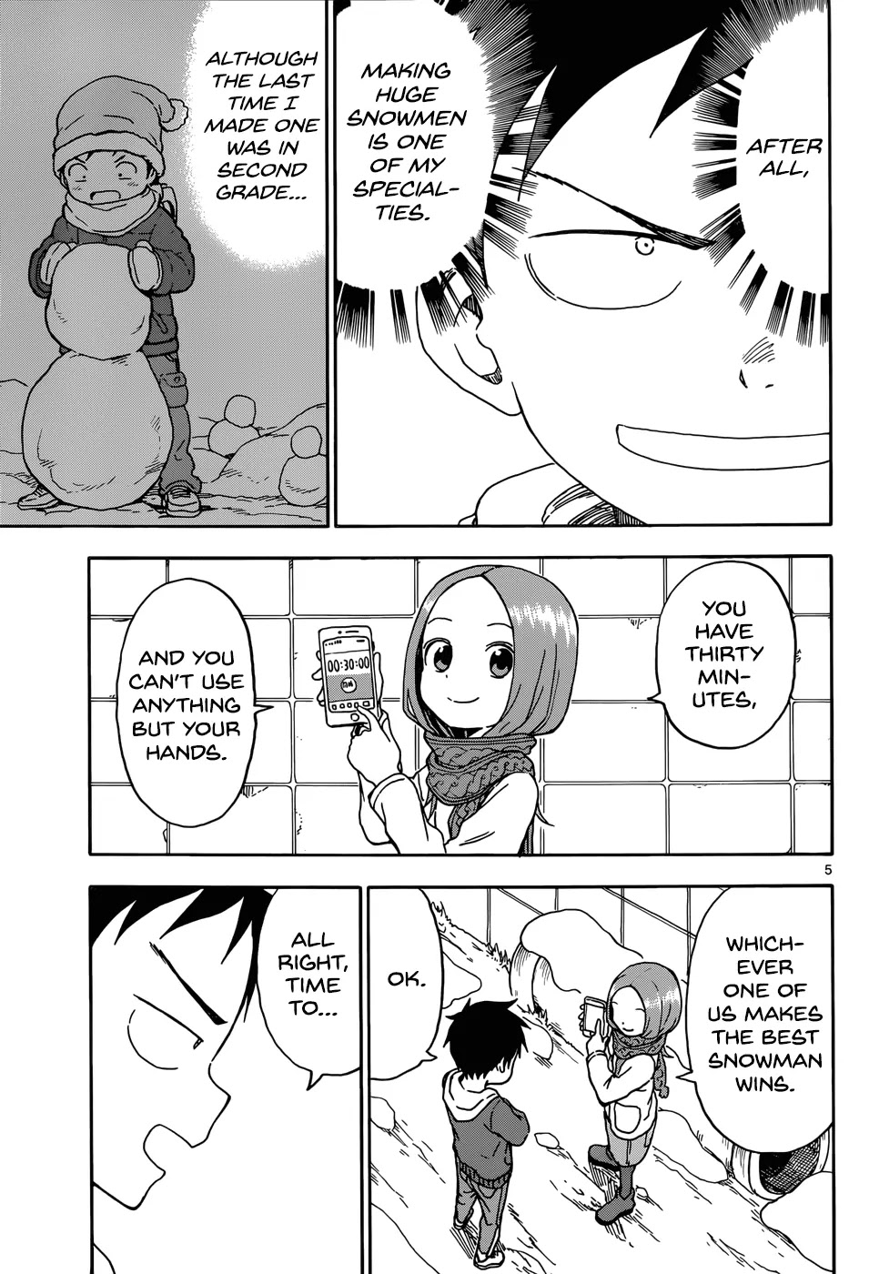 Karakai Jouzu no Takagi-san Chapter 62 page 5 - Chapter 62: Snowman