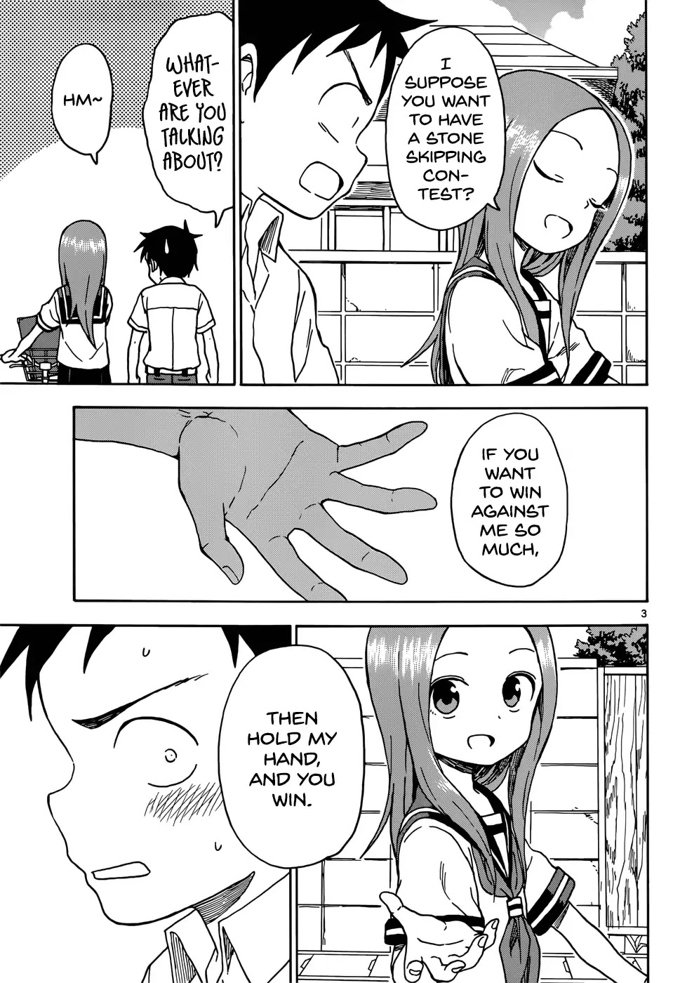 Karakai Jouzu no Takagi-san Chapter 64 page 3 - Chapter 64: Stone Skipping