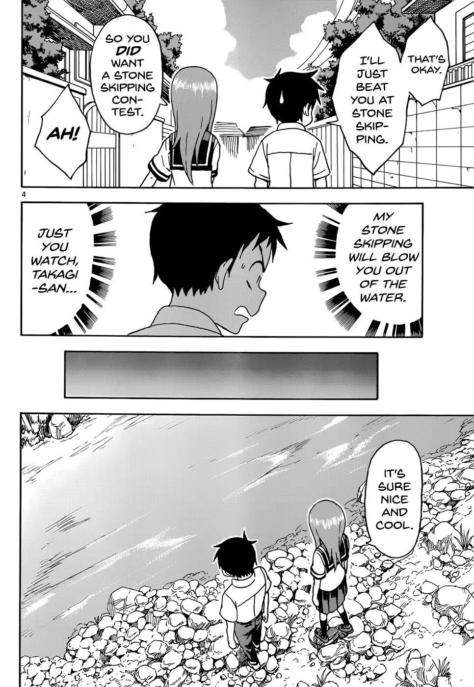 Karakai Jouzu no Takagi-san Chapter 64 page 4 - Chapter 64: Stone Skipping