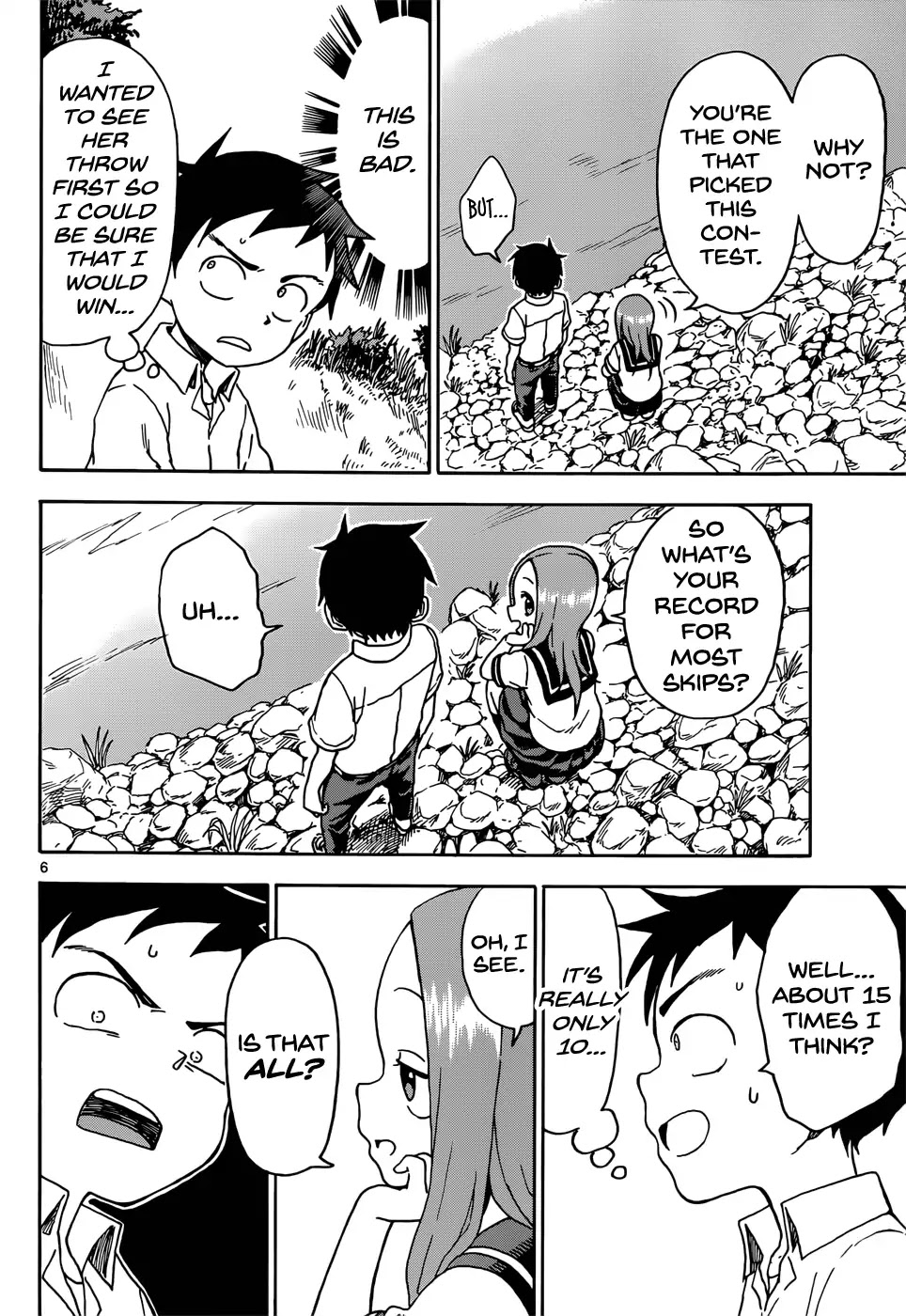 Karakai Jouzu no Takagi-san Chapter 64 page 6 - Chapter 64: Stone Skipping