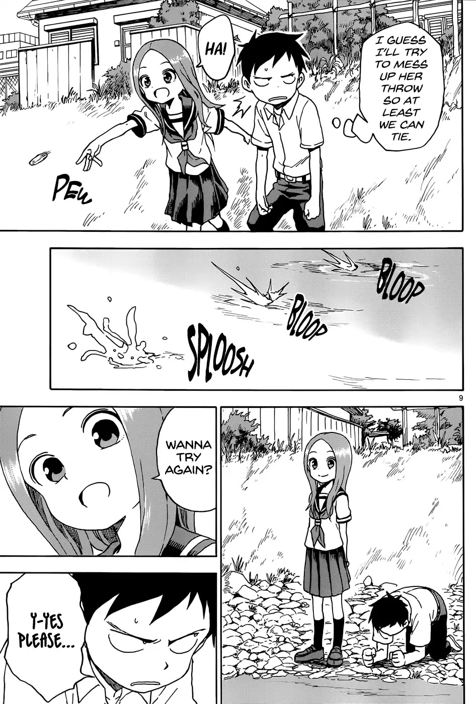 Karakai Jouzu no Takagi-san Chapter 64 page 9 - Chapter 64: Stone Skipping