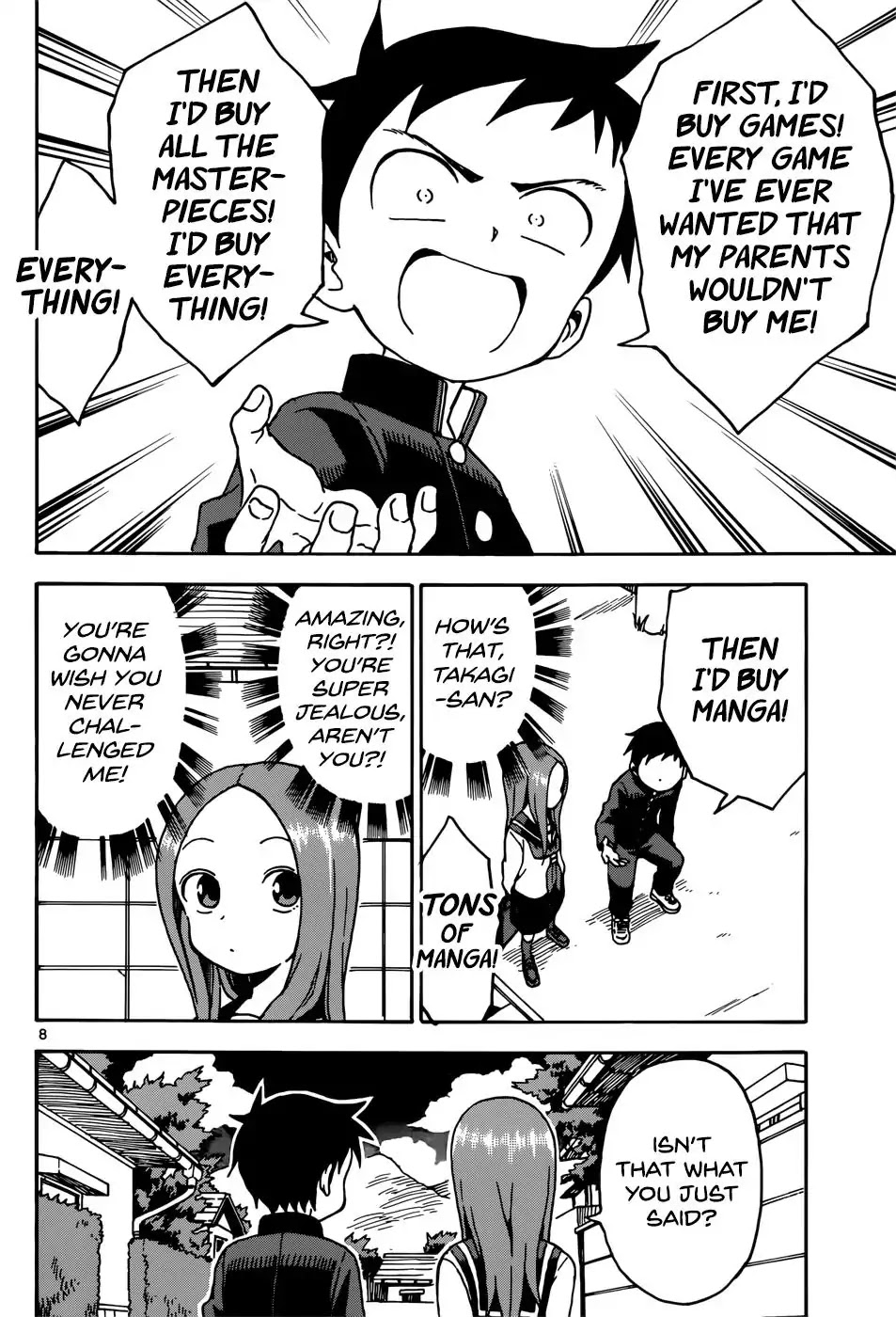 Karakai Jouzu no Takagi-san Chapter 66 page 8 - Chapter 66: Lottery
