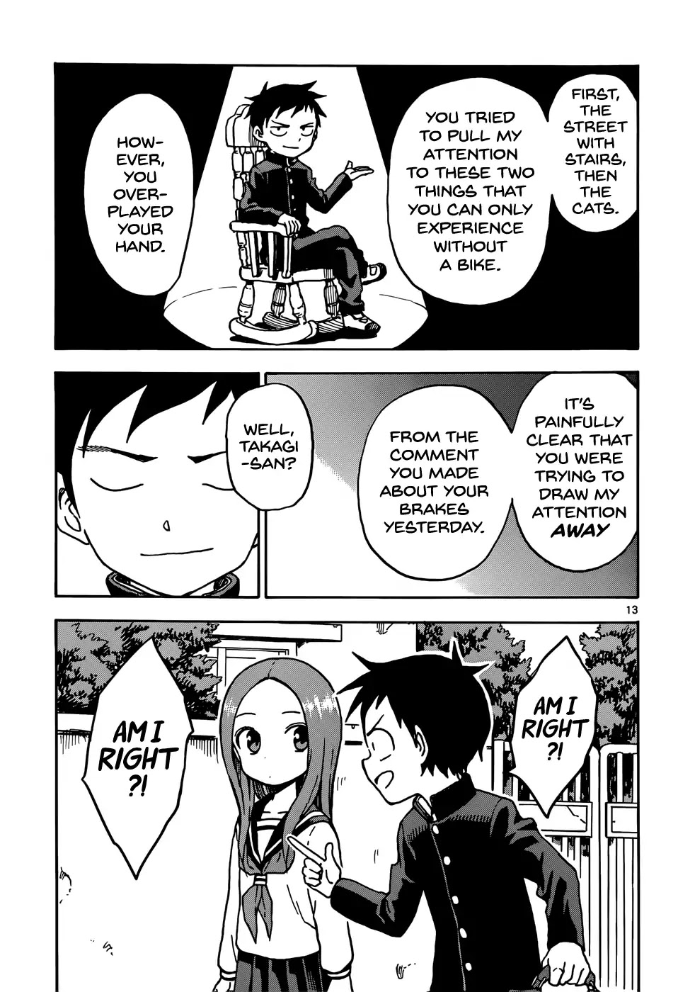 Karakai Jouzu no Takagi-san Chapter 67 page 14 - Chapter 67: Bicycle
