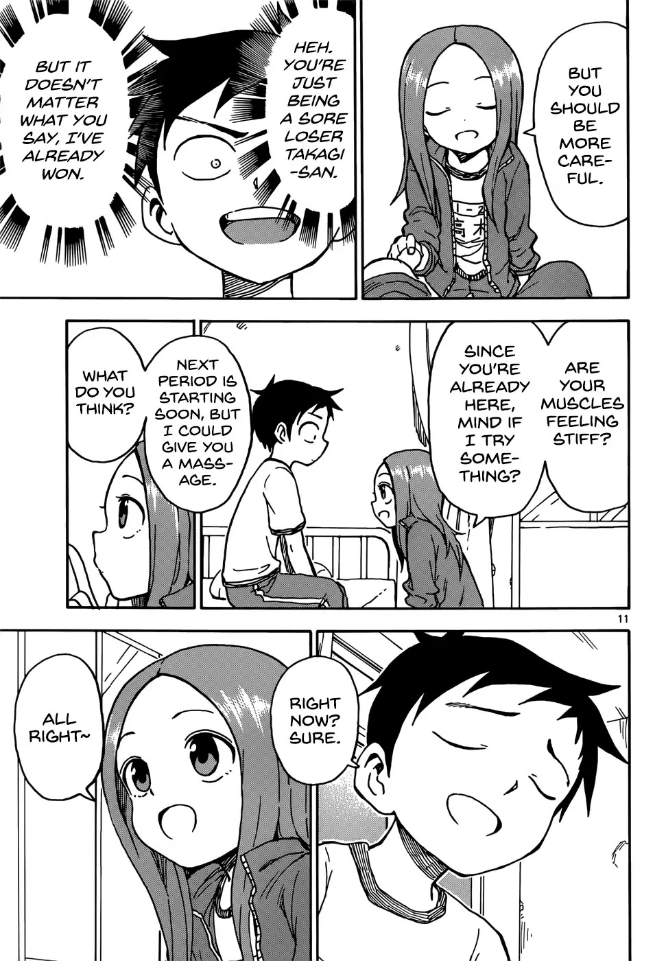 Karakai Jouzu no Takagi-san Chapter 68 page 11 - Chapter 68: Infirmary