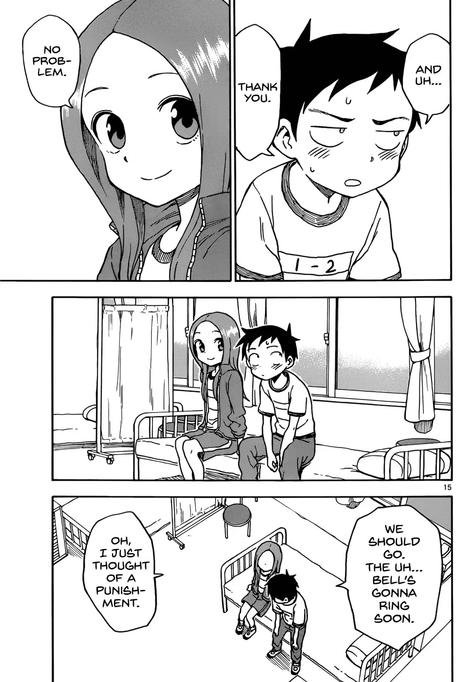 Karakai Jouzu no Takagi-san Chapter 68 page 15 - Chapter 68: Infirmary