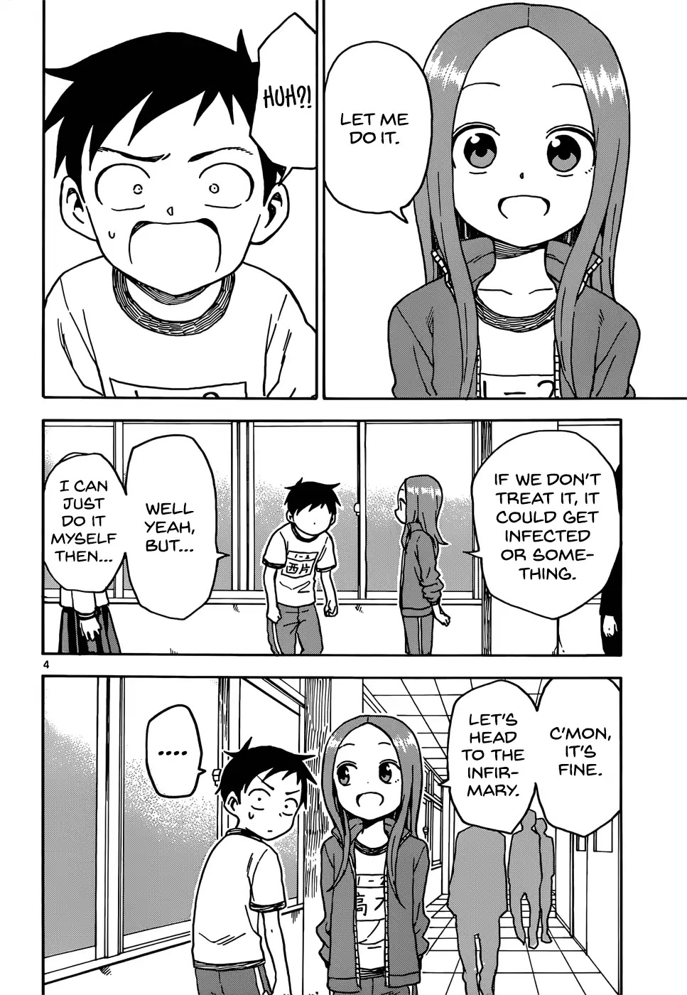 Karakai Jouzu no Takagi-san Chapter 68 page 4 - Chapter 68: Infirmary