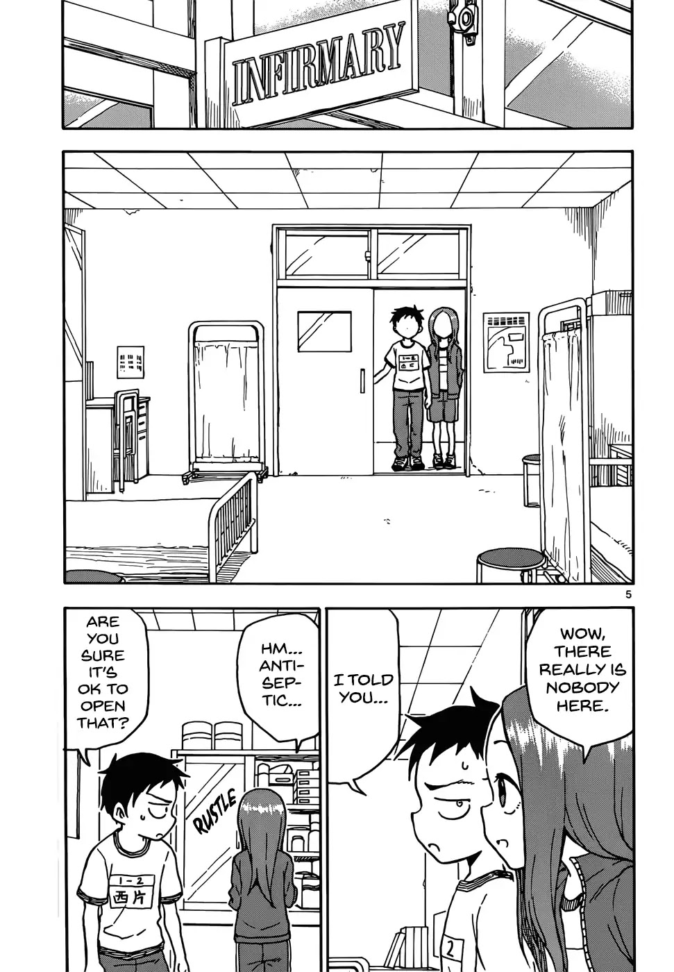 Karakai Jouzu no Takagi-san Chapter 68 page 5 - Chapter 68: Infirmary