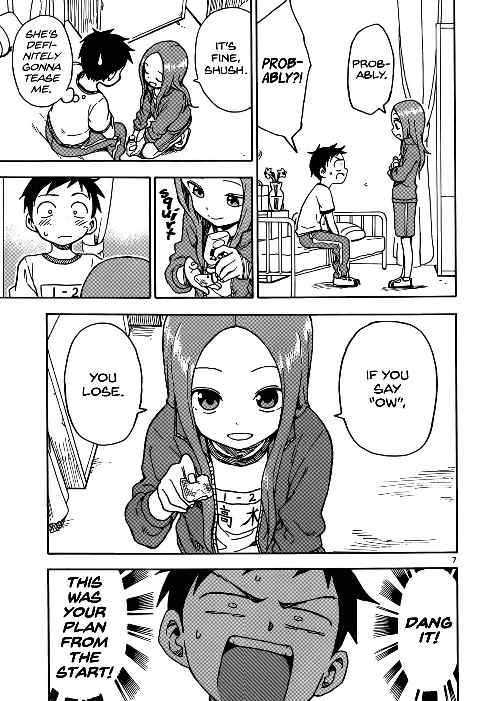 Karakai Jouzu no Takagi-san Chapter 68 page 7 - Chapter 68: Infirmary