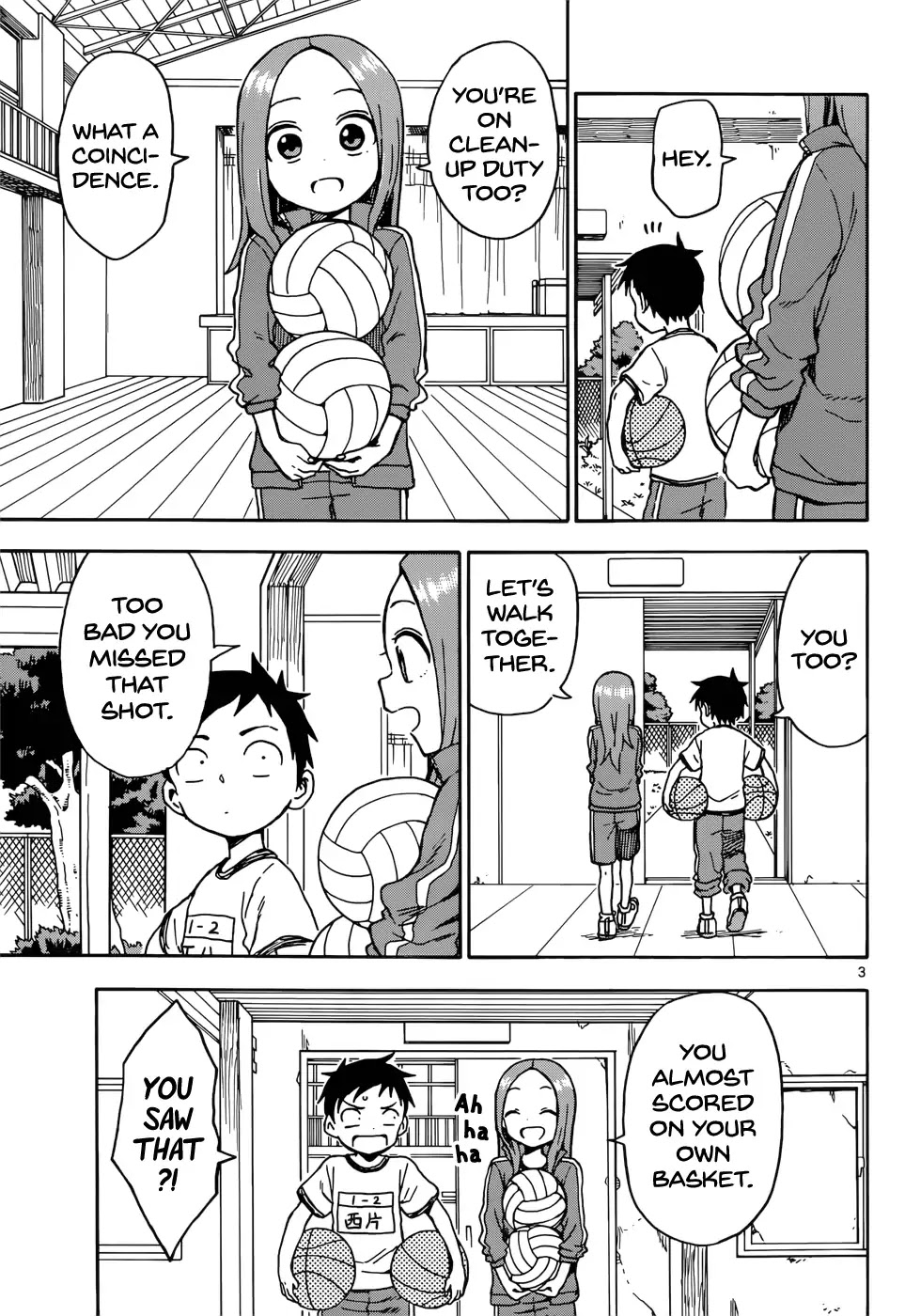 Karakai Jouzu no Takagi-san Chapter 71 page 4 - Chapter 71: Shed