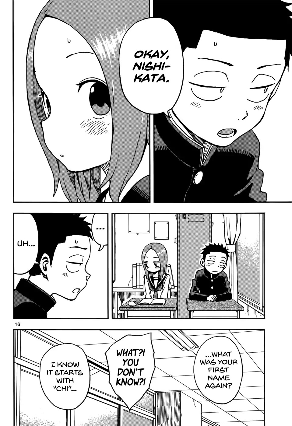 Karakai Jouzu no Takagi-san Chapter 73 page 16 - Chapter 73: Nishikata