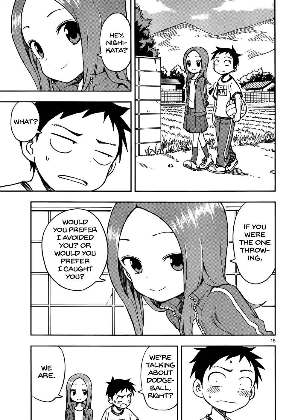 Karakai Jouzu no Takagi-san Chapter 75 page 15 - Chapter 75: Dodgeball