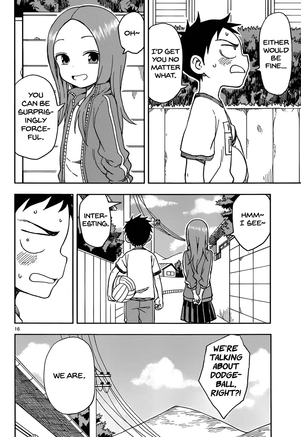 Karakai Jouzu no Takagi-san Chapter 75 page 16 - Chapter 75: Dodgeball