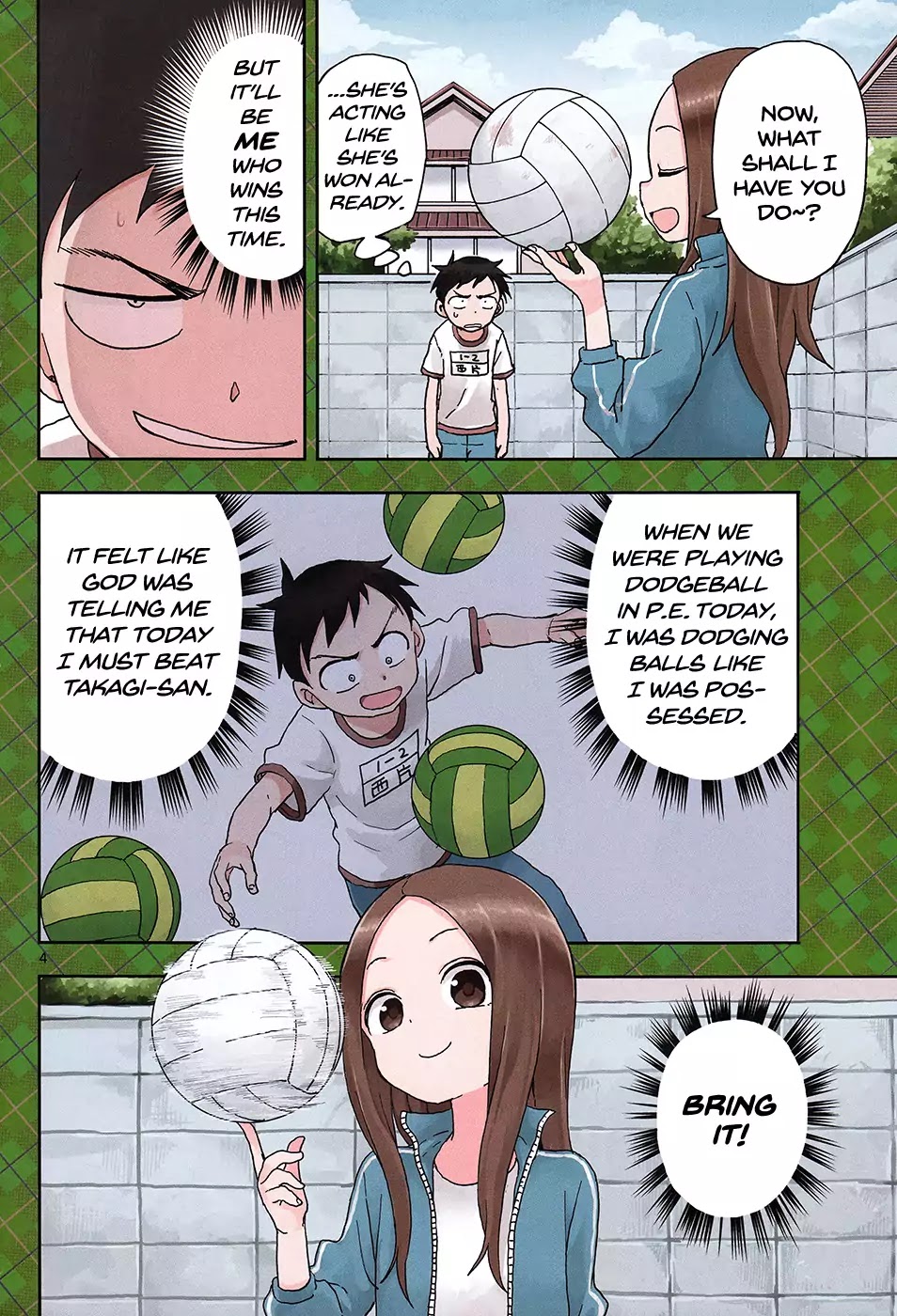 Karakai Jouzu no Takagi-san Chapter 75 page 4 - Chapter 75: Dodgeball