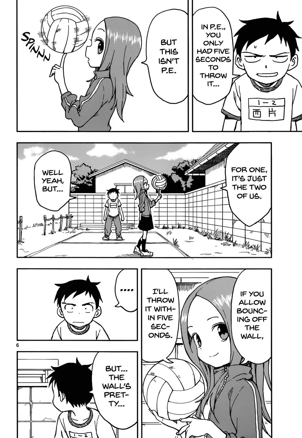 Karakai Jouzu no Takagi-san Chapter 75 page 6 - Chapter 75: Dodgeball