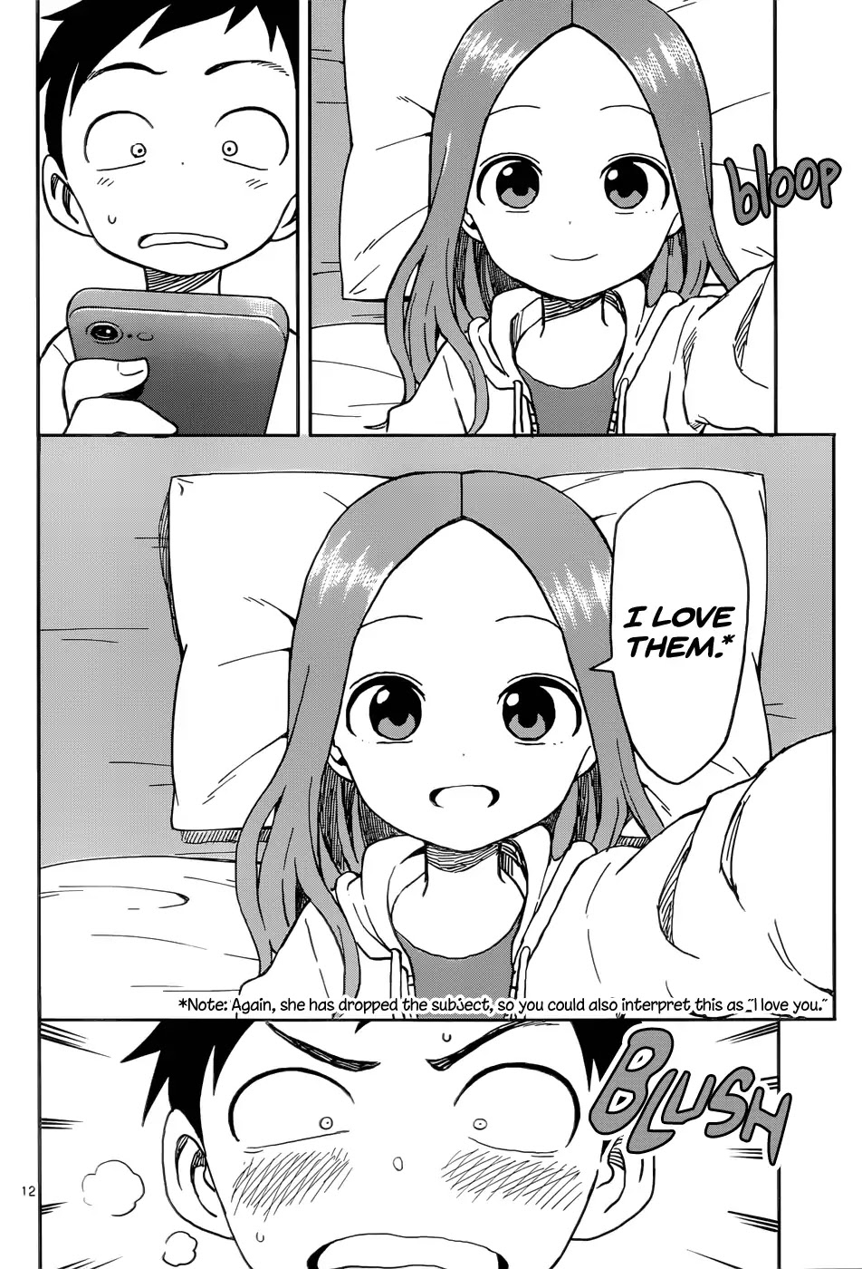 Karakai Jouzu no Takagi-san Chapter 76 page 12 - Chapter 76: Text