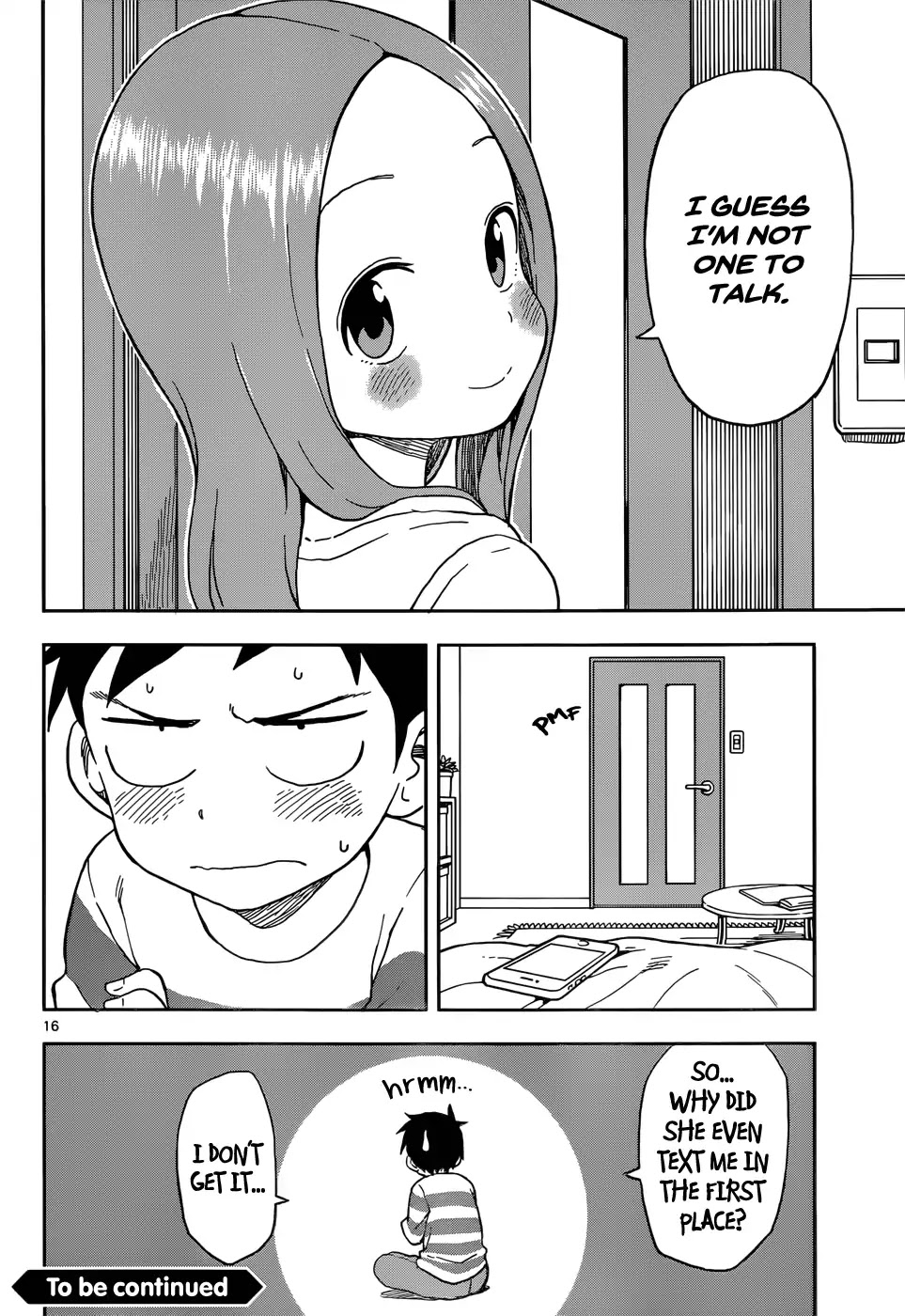 Karakai Jouzu no Takagi-san Chapter 76 page 16 - Chapter 76: Text