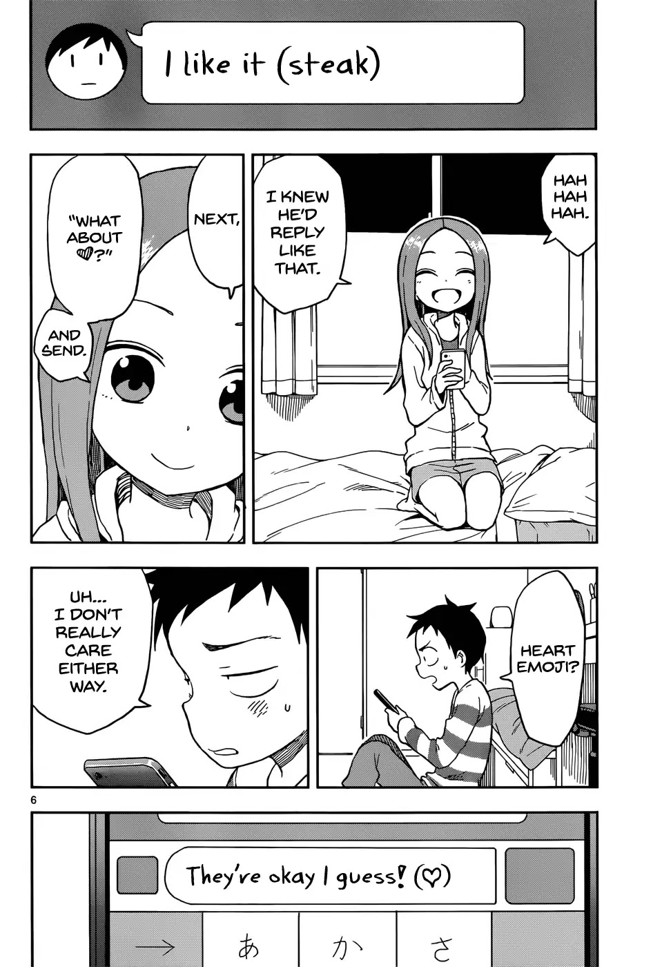 Karakai Jouzu no Takagi-san Chapter 76 page 6 - Chapter 76: Text