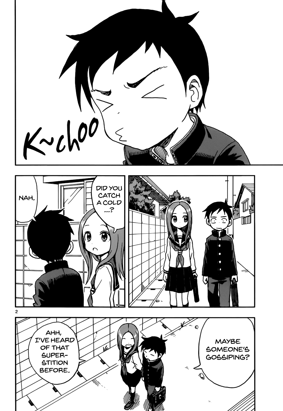Karakai Jouzu no Takagi-san Chapter 78 page 2 - Chapter 78: Sneeze