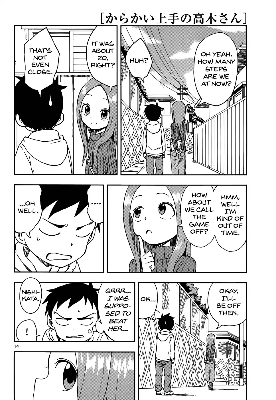 Karakai Jouzu no Takagi-san Chapter 80 page 14 - Chapter 80: Counting Steps