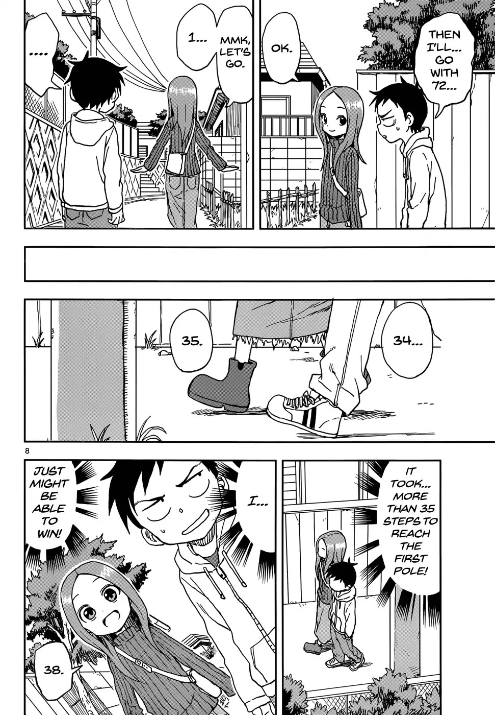 Karakai Jouzu no Takagi-san Chapter 80 page 8 - Chapter 80: Counting Steps