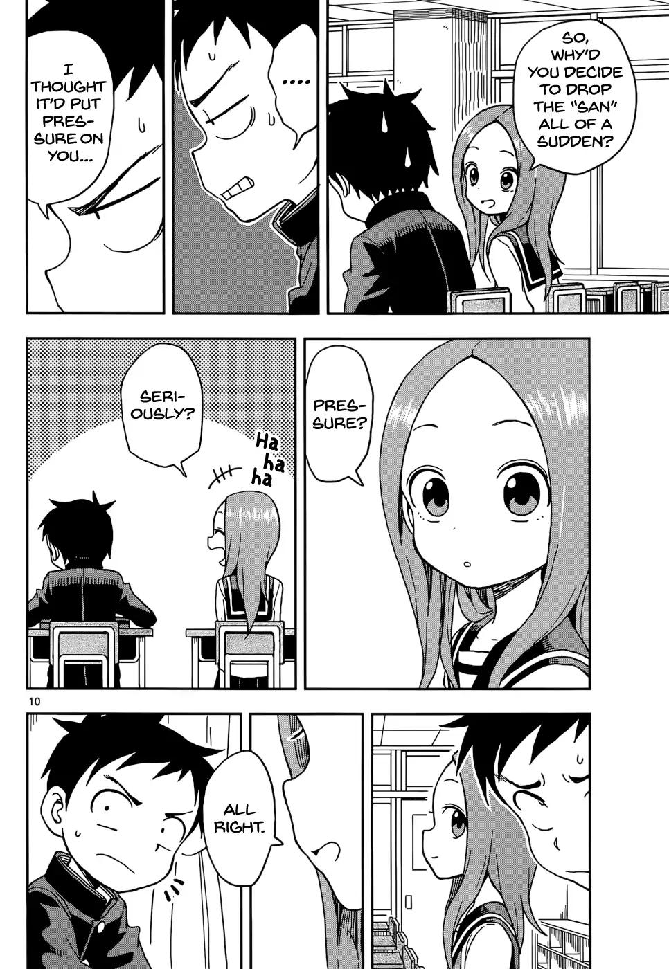 Karakai Jouzu no Takagi-san Chapter 81 page 10 - Chapter 81: Dropping Honorifics