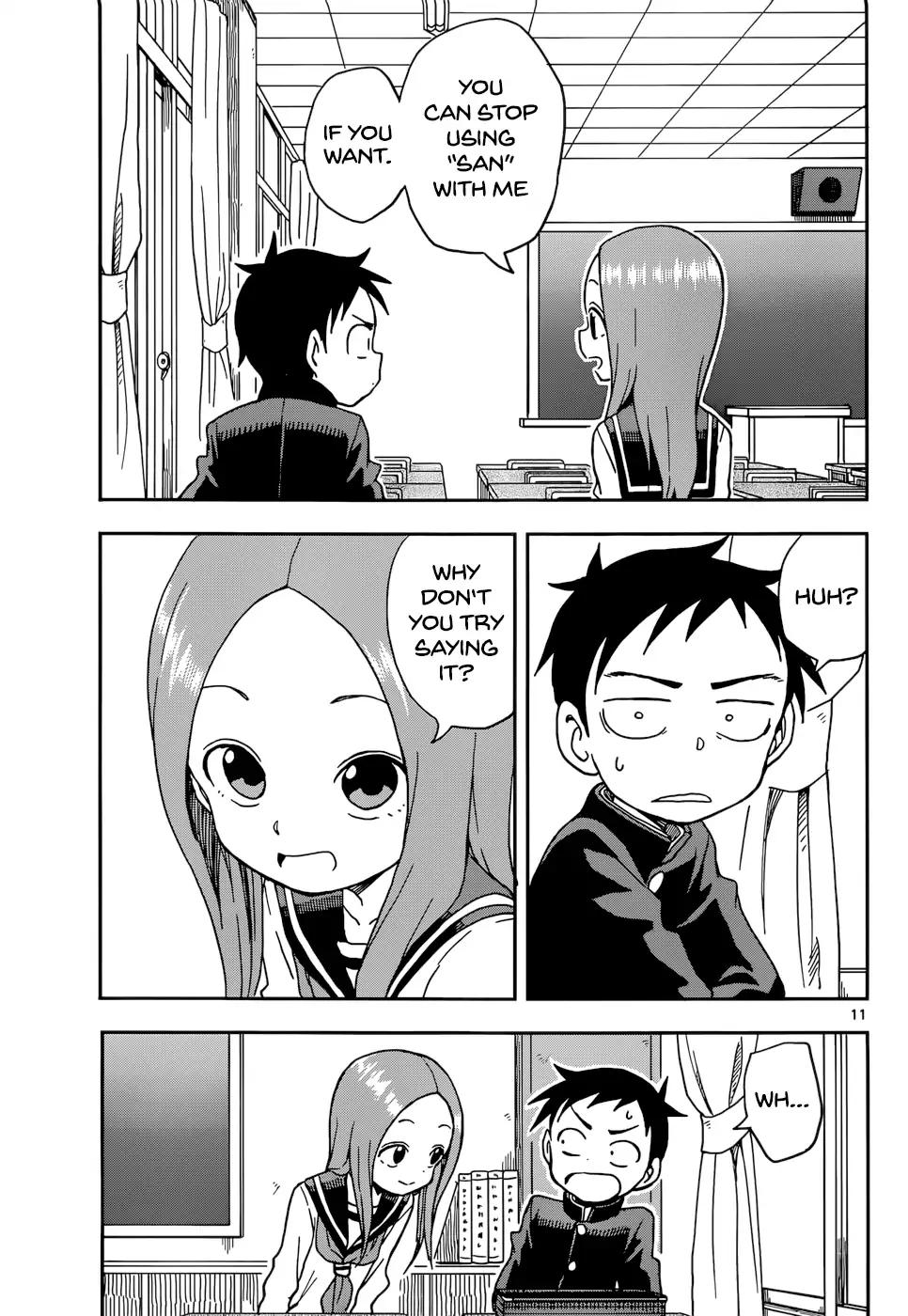 Karakai Jouzu no Takagi-san Chapter 81 page 11 - Chapter 81: Dropping Honorifics