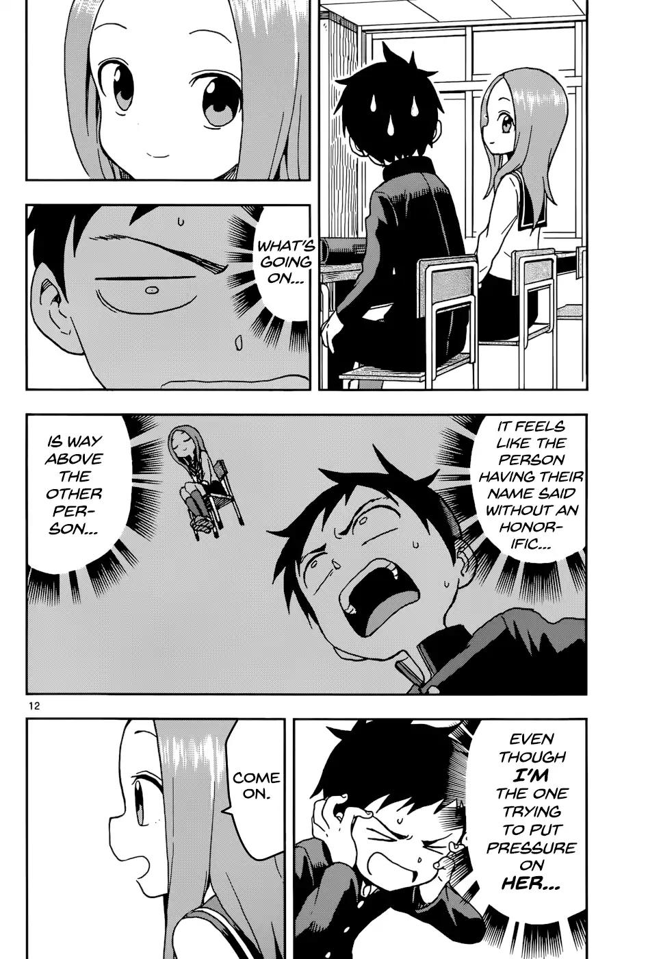 Karakai Jouzu no Takagi-san Chapter 81 page 12 - Chapter 81: Dropping Honorifics