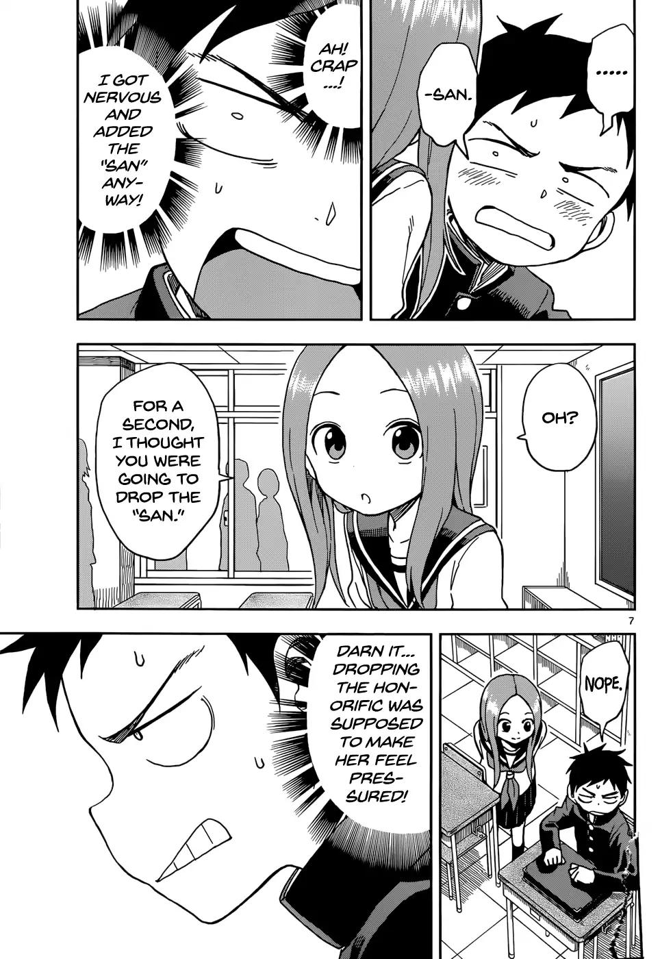 Karakai Jouzu no Takagi-san Chapter 81 page 7 - Chapter 81: Dropping Honorifics