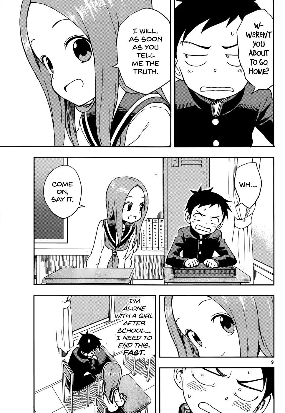 Karakai Jouzu no Takagi-san Chapter 81 page 9 - Chapter 81: Dropping Honorifics