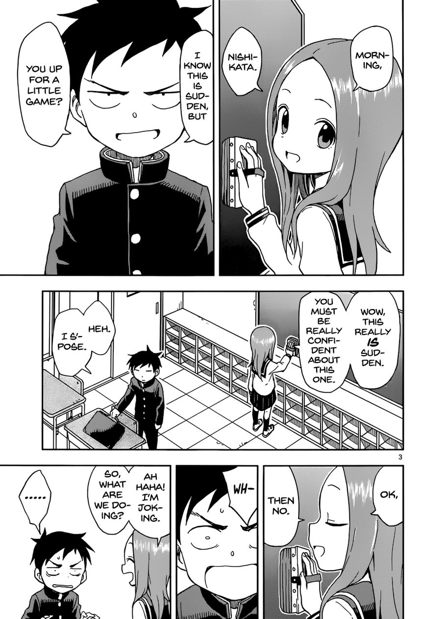 Karakai Jouzu no Takagi-san Chapter 82 page 4 - Chapter 82: Acchi Muite Hoi