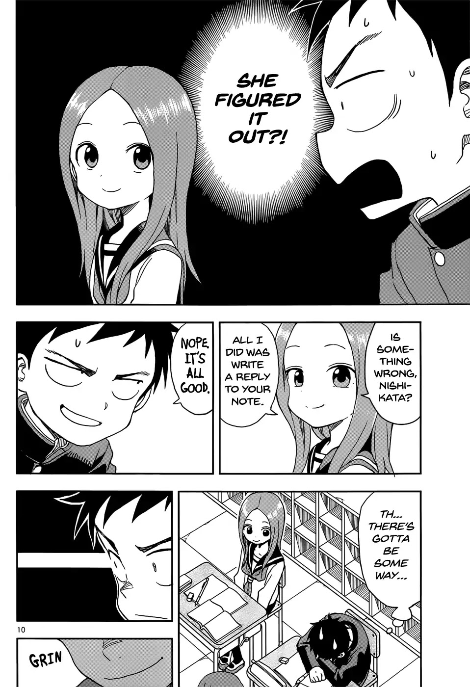 Karakai Jouzu no Takagi-san Chapter 84 page 10 - Chapter 84: Vertical Text