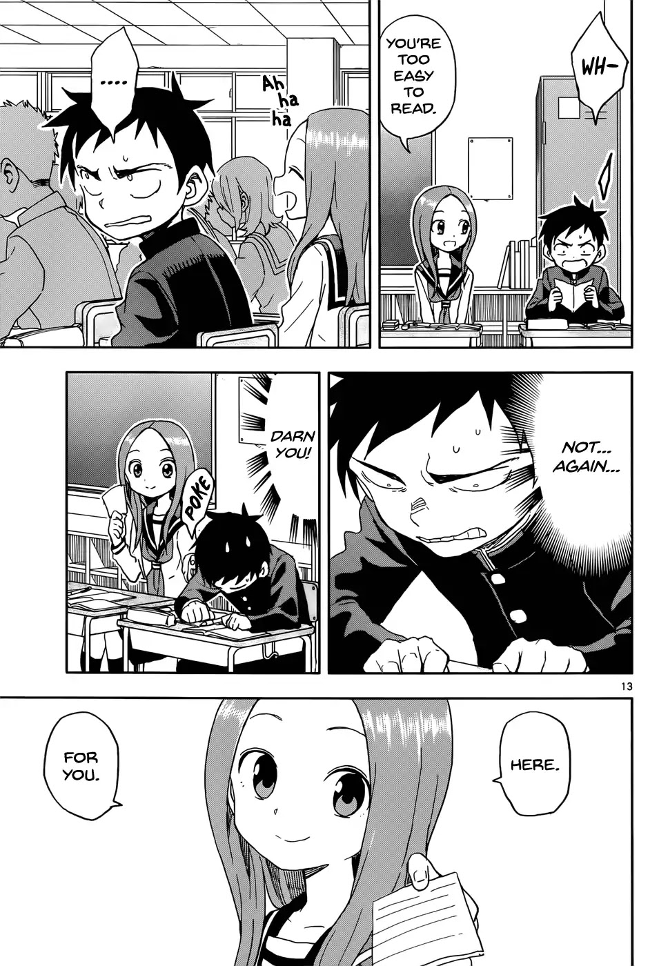 Karakai Jouzu no Takagi-san Chapter 84 page 13 - Chapter 84: Vertical Text