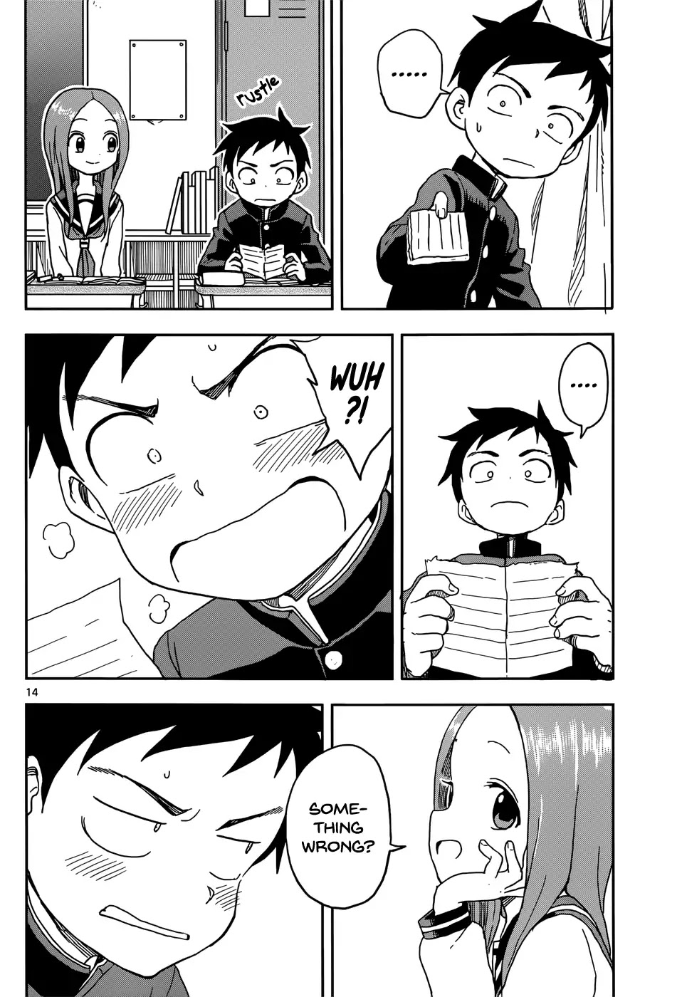 Karakai Jouzu no Takagi-san Chapter 84 page 14 - Chapter 84: Vertical Text