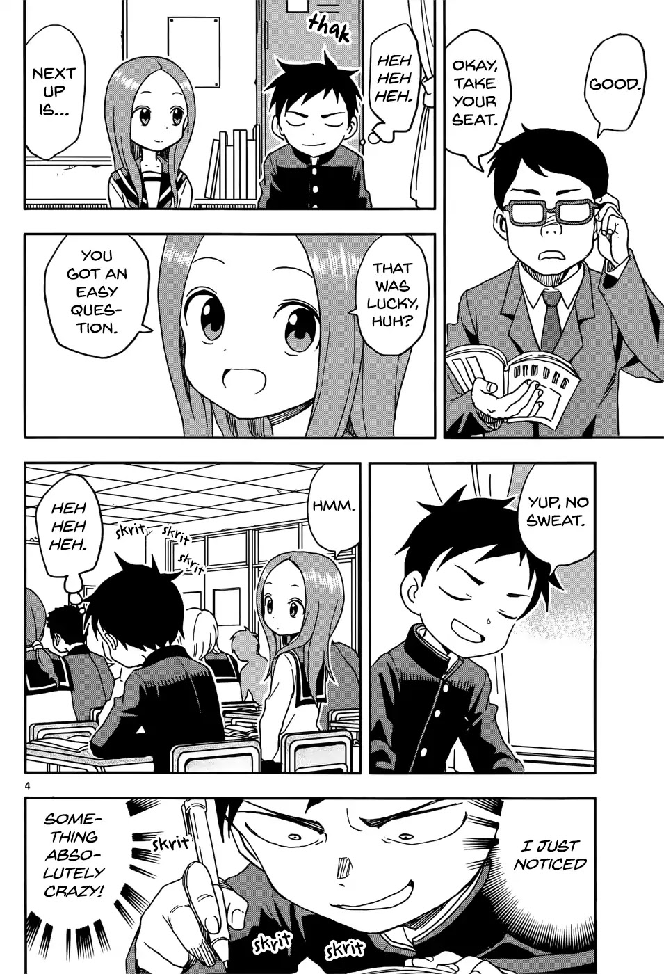 Karakai Jouzu no Takagi-san Chapter 84 page 4 - Chapter 84: Vertical Text