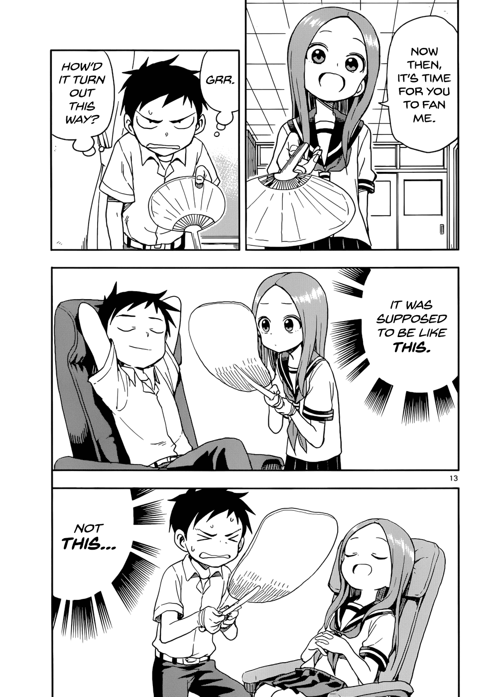Karakai Jouzu no Takagi-san Chapter 86 page 13 - Chapter 86: Fan