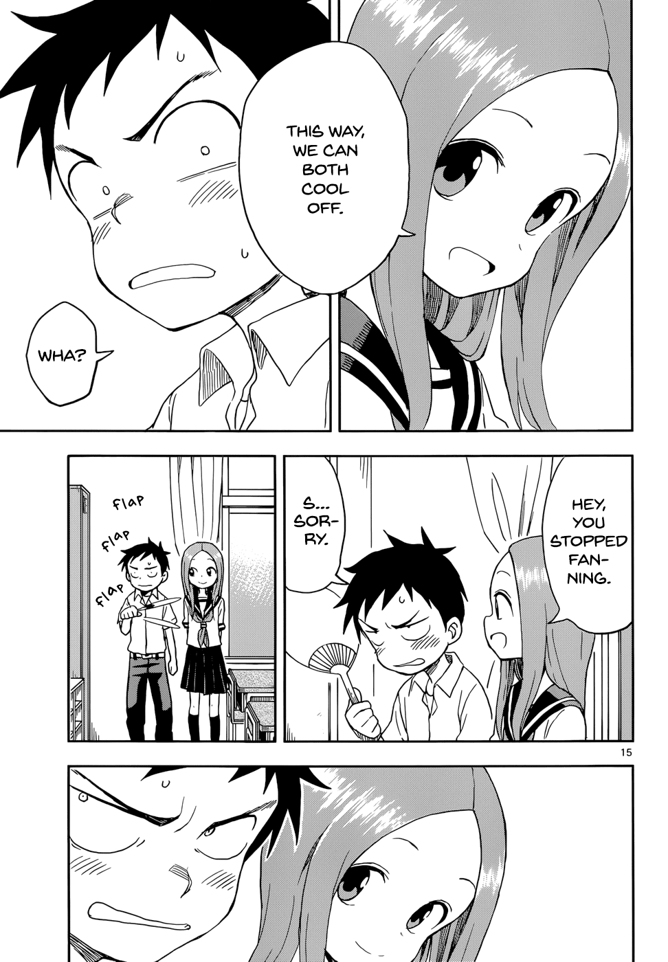 Karakai Jouzu no Takagi-san Chapter 86 page 15 - Chapter 86: Fan
